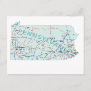 Carte postale Carte Interstate Pennsylvania