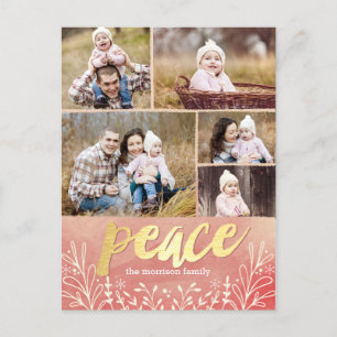 Carte postale Carte photo de Noël de voeux de paix