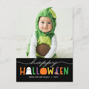 Carte postale Carte photo d'Halloween amusant et f