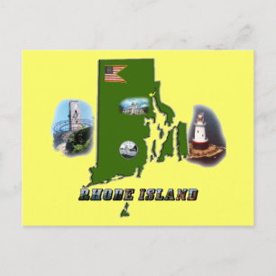 Carte Postale Carte, photos et texte de l'île de Rhode