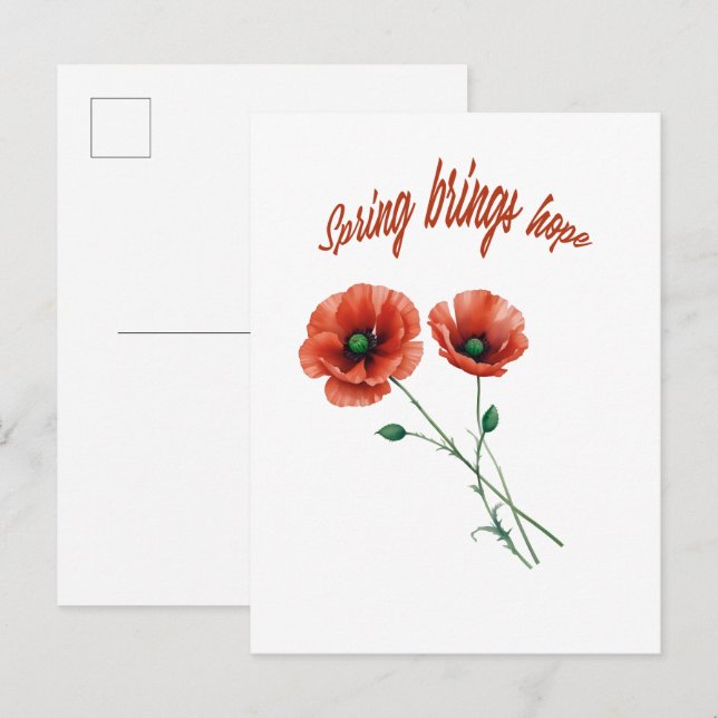 Carte Postale "Carte postale de l'espoir printanier" (Devant / Derrière)