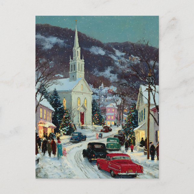 Carte Postale *CARTE POSTALE Noël nostalgique peint  (Devant)