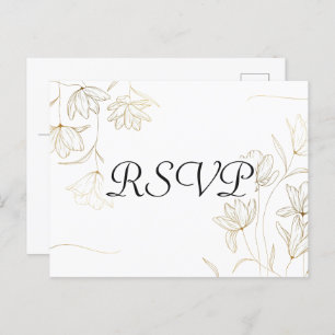 Carte postale Carte postale RSVP Gold Flower