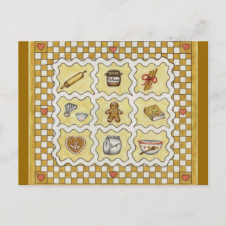 Carte Postale Carte/Recette de Cuisine en Pain d'Épice
