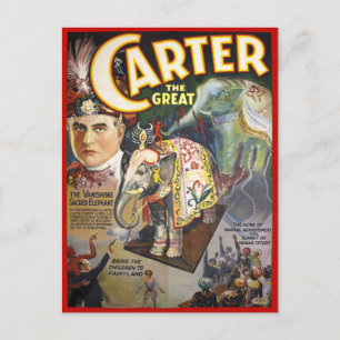 Carte Postale Carter La Grande Poster de Magicien Vintage restau