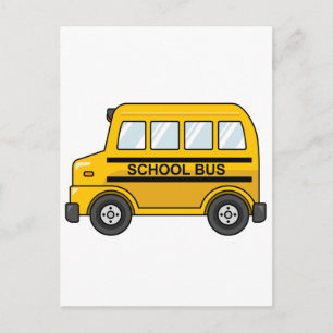 Carte Postale Cartographie Bus scolaire jaune et noir