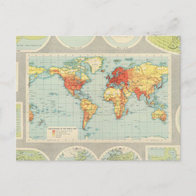 Carte Postale Cartographie du monde (Devant)