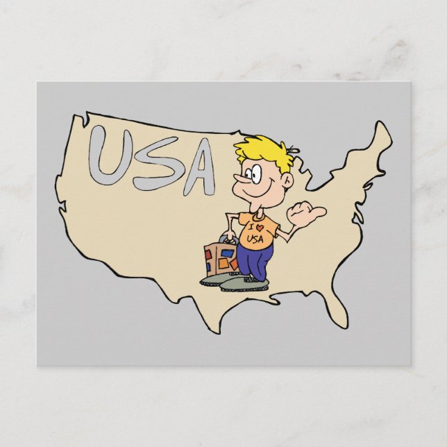 Carte Postale Cartographie USA Map Art (Devant)