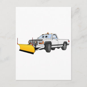 Carte Postale Carton blanc Y ramasser la neige Plow