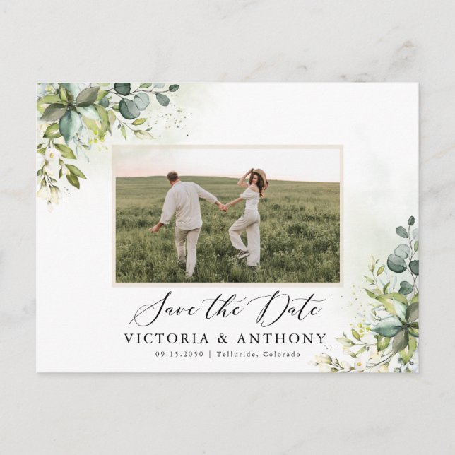 Carte Postale Carton de faire-part de greenery (Devant)