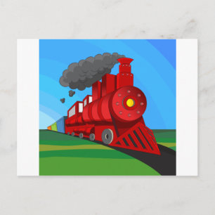 Carte Postale Carton de la locomotive à vapeur