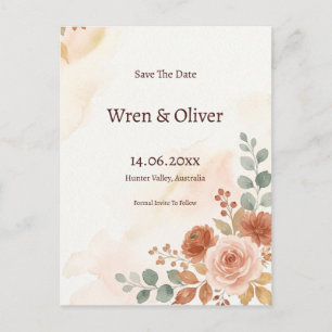 Carte Postale Carton de mariage Vert Sauge Rustique