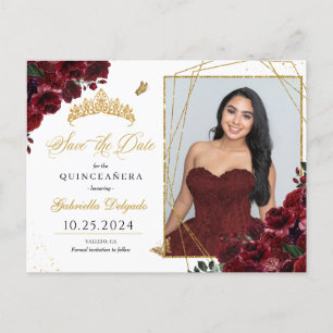 Carte Postale Carton de photo de Quinceañera avec couronne de Bu