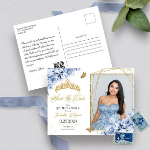 Carte Postale Carton de photo de Quinceañera couronne de poussié