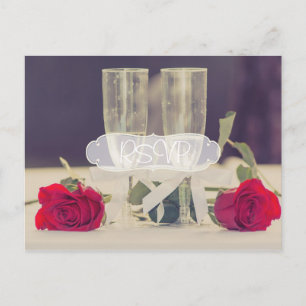 Carte Postale Carton de réponse chic pour invitation de mariage