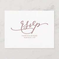 Carton de réponse de mariage à la calligraphie or