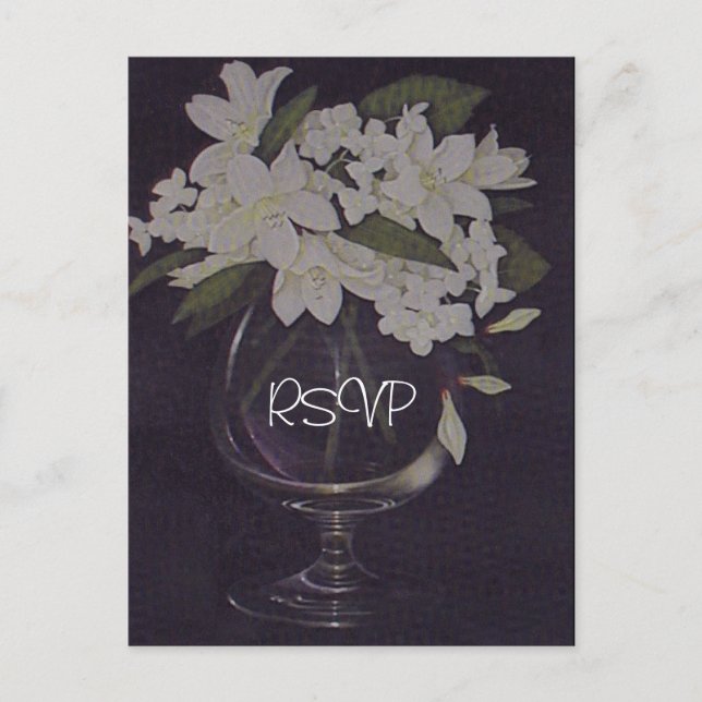 Carte Postale Carton de réponse pour invitation de mariage flora (Devant)