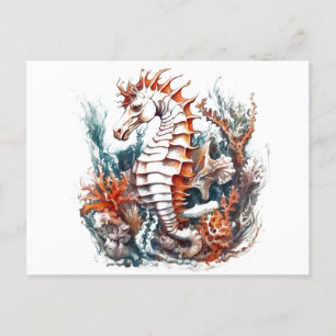 Carte Postale Carton de Seahorse