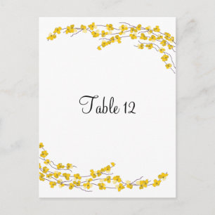 Carte Postale Carton de Siège de Table Fleurs Jaune Doré