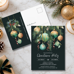 Carte Postale Carton d'invitation à la fête de l'arbre de Noël a