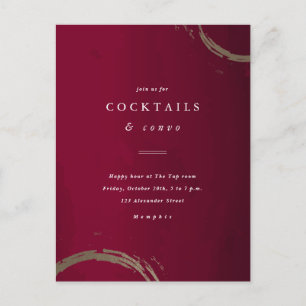 Carte Postale Carton d'invitation à la soirée cocktail Golden Ri