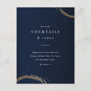 Carte Postale Carton d'invitation à une soirée cocktail Golden R
