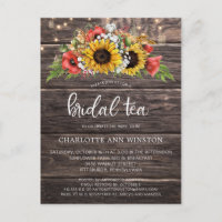 Carton d'invitation au thé de mariage aux tourneso
