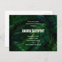 Carton d'invitation d'anniversaire avec feuilles t