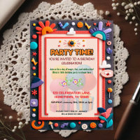 Carton d'invitation d'anniversaire en feutre pour
