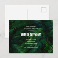 Carton d'invitation d'anniversaire Feuilles tropic
