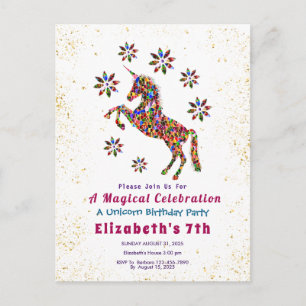 Carte Postale Carton d'invitation d'anniversaire Fleurs de Licor