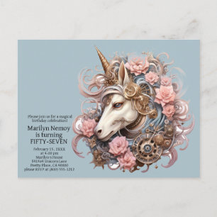 Carte Postale Carton d'invitation d'anniversaire Licorne Invitat