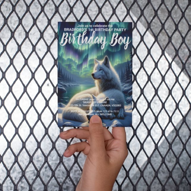 Carte Postale Carton d'invitation d'anniversaire Majestueux Loup (Créateur téléchargé)