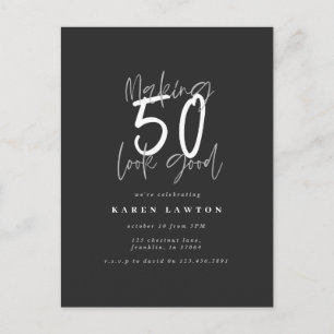 Carte Postale Carton d'invitation d'anniversaire pour 50 ans qui