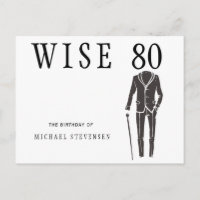 Carton d'invitation d'anniversaire pour homme sage