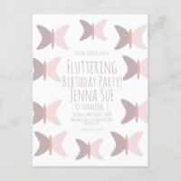 Carton d'invitation d'anniversaire Rose pastel Pap