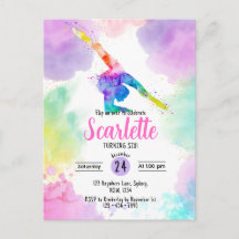 Carton d'invitation de gymnastique à l'aquarelle