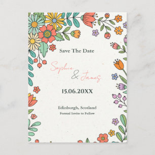 Carte Postale Carton d'invitation de mariage à la rose de Pampas