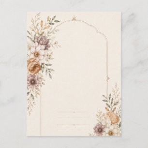Carte Postale Carton d'invitation de mariage d'art fin avec pein