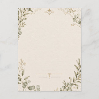 Carte Postale Carton d'invitation de mariage de luxe – style ivo