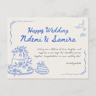 Carte Postale Carton d'invitation de mariage floral élégant