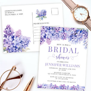 Carte Postale Carton d'invitation de shower de mariage floral la