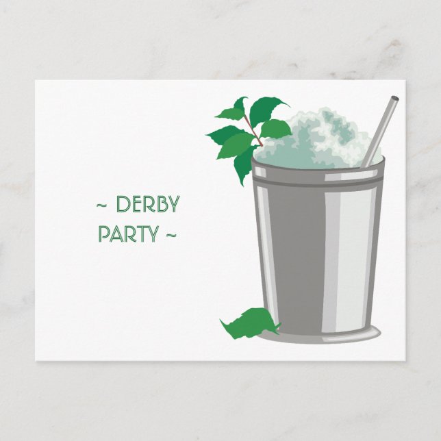 CARTE POSTALE CARTON D'INVITATION FÊTE DU DERBY UN JULEP À LA ME (Devant)