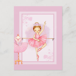 Carte Postale Carton d'invitation floraI Ballerine