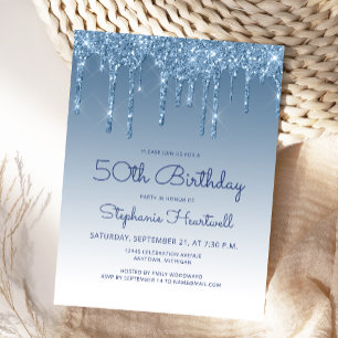 Carte Postale Carton d'invitation pour 50e anniversaire avec pai