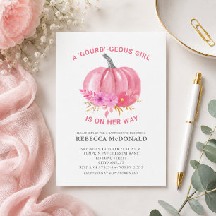 Carte Postale Carton d'invitation pour Baby Shower Fille Citroui