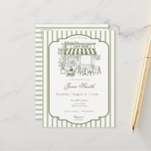 Carton d'invitation pour Baby Shower Sage Green Ca