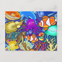 Carton mignon sous-marin Coral Reef Sea Life World
