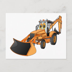 Carte Postale Carton orange en backhoe