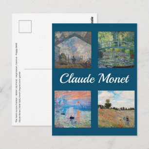 Carte Postale Carton patchwork de chefs-d'œuvre de Claude Monet